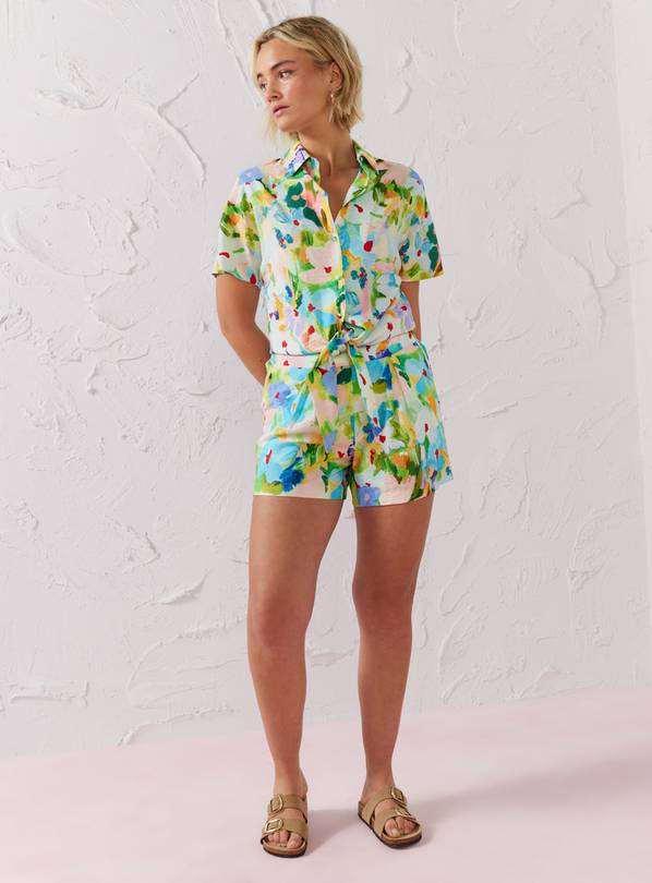 EVERBELLE Floral Blurred Print Shorts  20